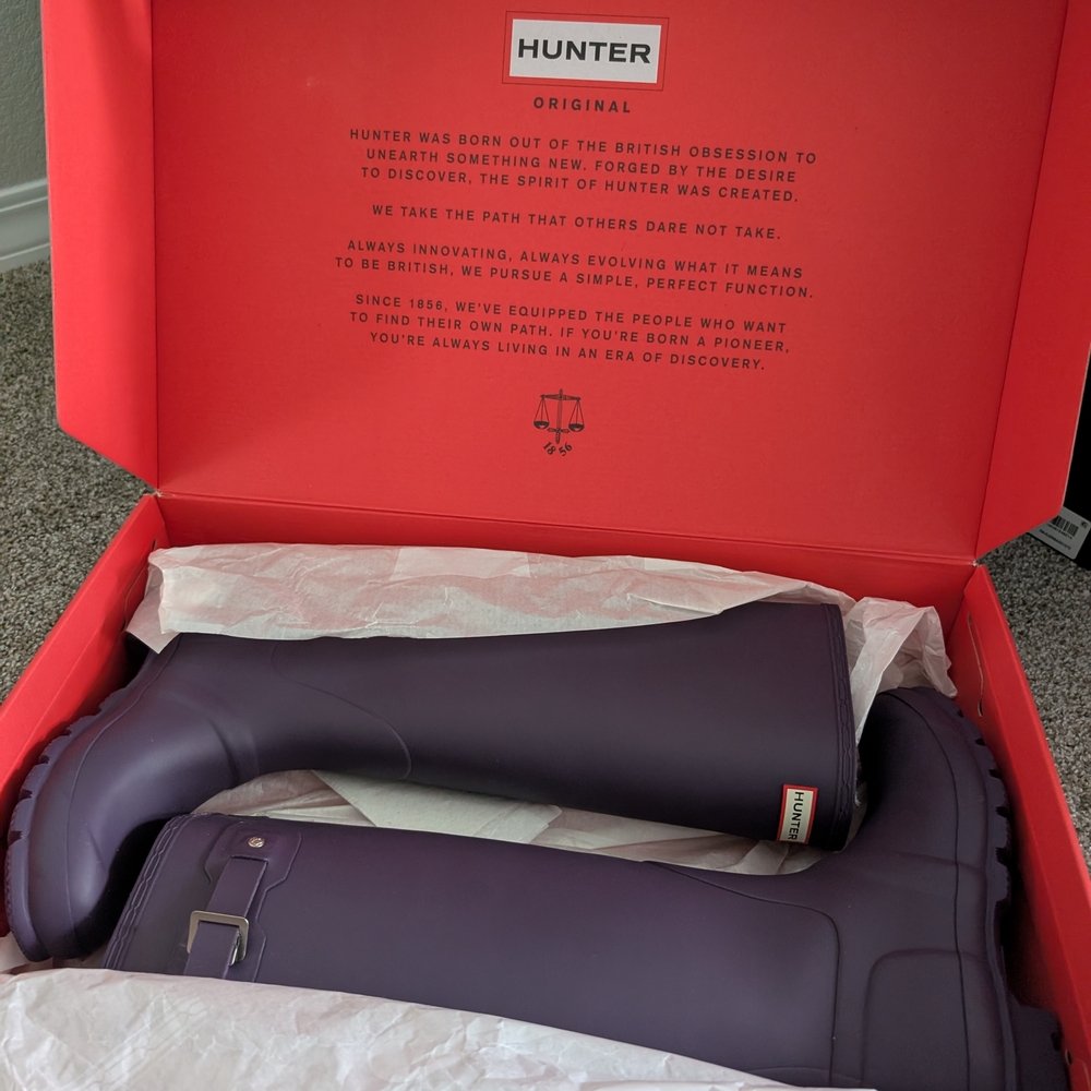 Hunter Original (Purple) Cavendish Blue Rain Boots 8